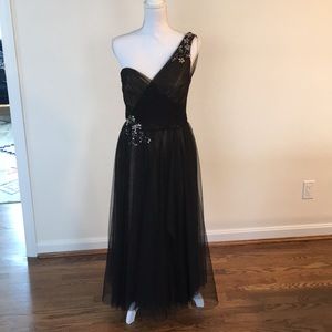 Marchessa Note one strap midi ball gown